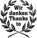 Wir danken/Thanks to